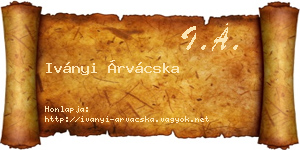 Iványi Árvácska névjegykártya